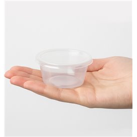 Dressingbecher mit Deckel Transparent aus PP 2Oz/60ml (100 Stück)