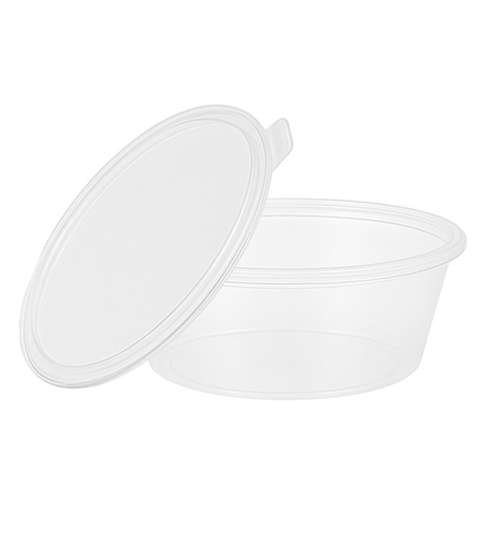 Dressingbecher mit Klappdeckel aus PP 6OZ/180ml (100 Stück) Dressingbecher mit Klappdeckel aus PP 6OZ/180ml (100 Stück)