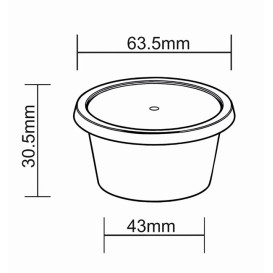 Dressingbecher mit Deckel Transparent aus PP 2Oz/60ml (100 Stück)