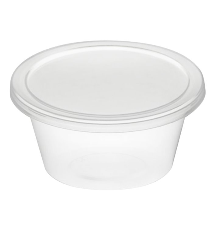Dressingbecher mit Deckel Transparent aus PP 2Oz/60ml (100 Stück) Dressingbecher mit Deckel Transparent aus PP 2Oz/60ml (100 Stück)