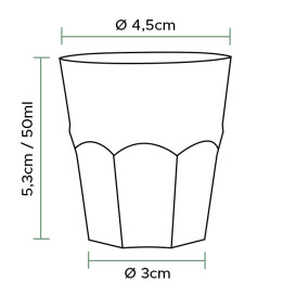 Wiederverwendbarer Unzerbrechlicher Becher Schnaps PP Ø4,5cm 50ml (1000 Stück)