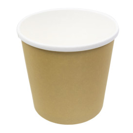 Kraft Pappbecher mit weißem Rand 750ml Ø11,7cm (25 Stück)