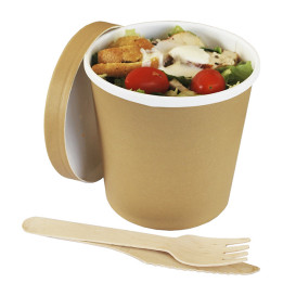 Kraft Pappbecher mit weißem Rand 750ml Ø11,7cm (25 Stück)