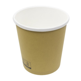 Kraft Pappbecher mit weißem Rand 450ml Ø9,8cm (500 Stück)