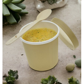Kraft Pappbecher mit weißem Rand 350ml Ø9,0cm (25 Stück)