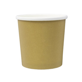 Kraft Pappbecher mit weißem Rand 350ml Ø9,0cm (25 Stück)