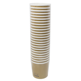 Kraft Pappbecher mit weißem Rand 350ml Ø9,0cm (25 Stück)