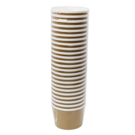 Kraft Pappbecher mit weißem Rand 250ml Ø9,0cm (25 Stück)