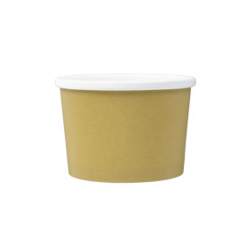 Kraft Pappbecher mit weißem Rand 250ml Ø9,0cm (25 Stück)