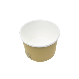Kraft Pappbecher mit weißem Rand 250ml Ø9,0cm (25 Stück)