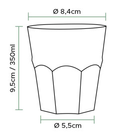Wiederverwendbarer Unzerbrechlicher Becher Cocktail PP Ø8,4cm 350ml (20 Stück)