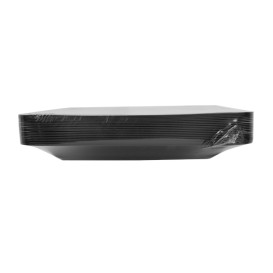 Viereckiger Wiederverwendbarer Teller aus PP extra Hart Schwarz 23x23cm (200 Stück)