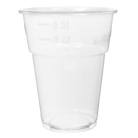 Bio-Becher aus PLA Transparent 575ml (40 Stück)