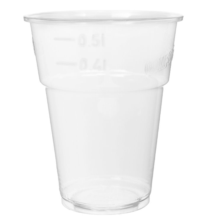 Bio-Becher aus PLA Transparent 575ml (40 Stück)