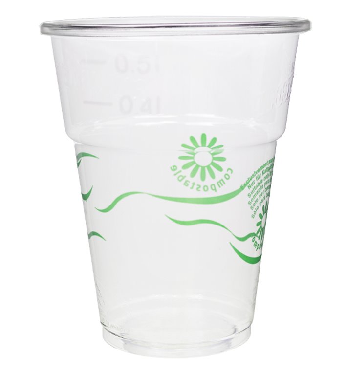 Bio-Becher aus PLA Transparent 250ml Ø7,3cm (500 Stück)