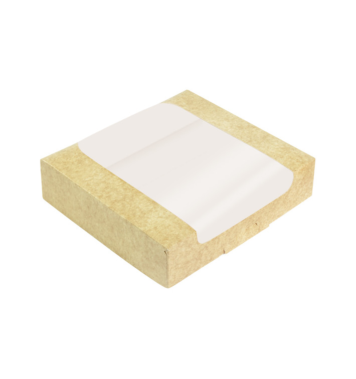 Quadratische Verpackungen für Bäckereien PackiPack Vision Kraft 23x23x5,8cm (50 Stück)