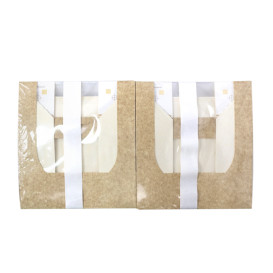 Rechteckige Verpackungen für Bäckereien PackiPack Vision Kraft 19x15x6cm (50 Stück)