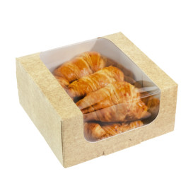 Quadratische Verpackungen für Bäckereien PackiPack Vision Kraft 10x10x8cm (X Stück)