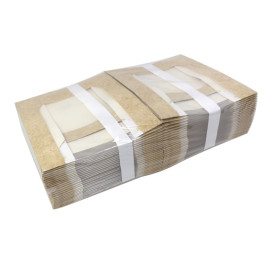 Quadratische Verpackungen für Bäckereien PackiPack Vision Kraft 23x23x5,8cm (50 Stück)