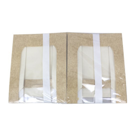 Quadratische Verpackungen für Bäckereien PackiPack Vision Kraft 23x23x5,8cm (50 Stück)