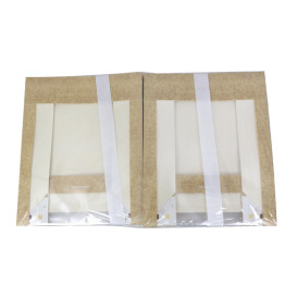 Quadratische Verpackungen für Bäckereien PackiPack Vision Kraft 24x24x6cm (50 Stück)