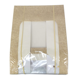 Quadratische Verpackungen für Bäckereien PackiPack Vision Kraft 28x28x10cm (25 Stück)