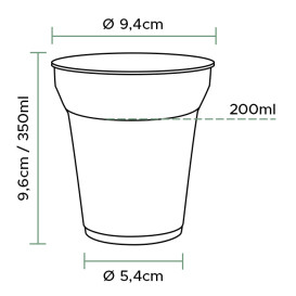 Bio-Becher aus PLA Transparent 350ml (50 Stück)