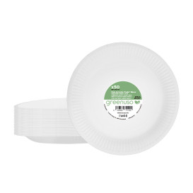 Pappteller Rund “Radial” Weiß Ø18cm 200gr/m² (650 Stück)