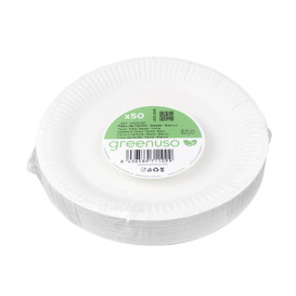 Pappteller Rund “Radial” Weiß Ø18cm 200gr/m² (650 Stück)