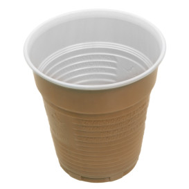 Plastikbecher braun zweifarbig 166ml Ø7,0cm (100 Stück)