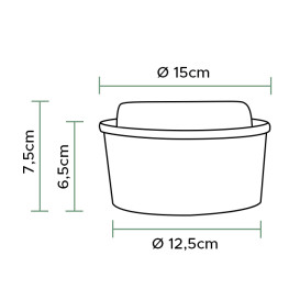 Suppenbecher Kraft-Kraft mit PET-Deckel 750ml Ø15cm (250 Stück)