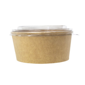 Suppenbecher Kraft-Kraft mit PET-Deckel 750ml Ø15cm (250 Stück)
