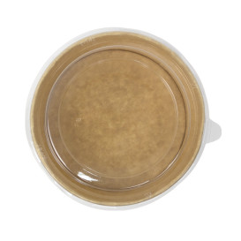 Suppenbecher Kraft-Kraft mit PET-Deckel 500ml Ø15cm (50 Stück)