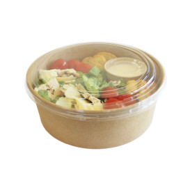 Suppenbecher Kraft-Kraft mit PET-Deckel 500ml Ø15cm (50 Stück)