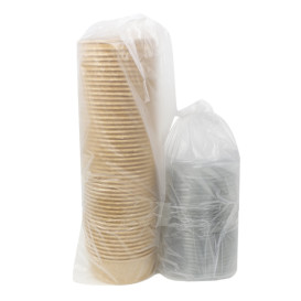 Suppenbecher Kraft-Kraft mit PET-Deckel 500ml Ø15cm (50 Stück)