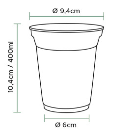 Bio-Becher aus PLA Transparent 310ml Ø7,8cm (1250 Stück)