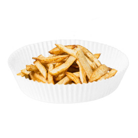 Kraftpapier für Heißluftfritteusen Weiß 90g Ø22x4cm (1.000 Stück) 