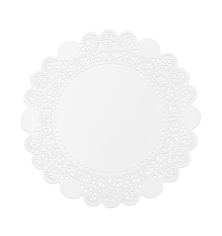 Rundes Spitzenpapier Weiß "Litos" Ø14cm (250 Stück) Rundes Spitzenpapier Weiß "Litos" Ø14cm (250 Stück)