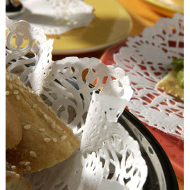 Rundes Spitzenpapier Weiß "Litos" Ø14cm (250 Stück)