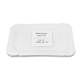 Pappschale rechteckig weiß 12x19cm (50 Stück)