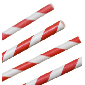 Trinkhalme starr gestreift Verpackt Ø6mm 20cm (250 Einh.)