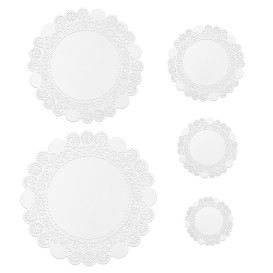 Rundes Spitzenpapier Weiß "Litos" Ø14cm (250 Stück)
