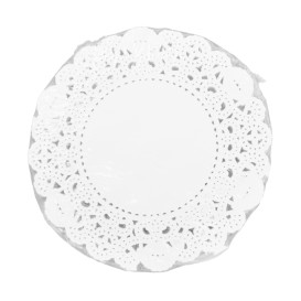 Rundes Spitzenpapier Weiß "Litos" Ø9cm (250 Stück)