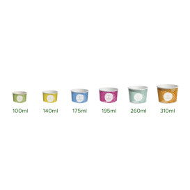 Pappbecher für Eis "Cool&Yummy" 5oz/140ml (50 Stück)