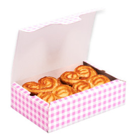 Gebäck Box pink 18,2x13,6x5,2cm 500g (25 Stück)