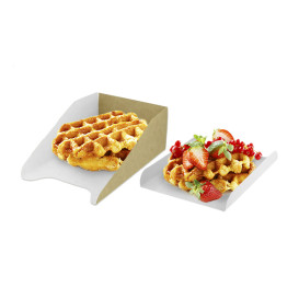 Pappschale weiß für Waffeln 13,5x10cm (100 Stück)