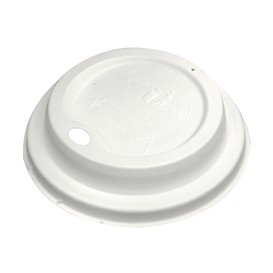 Deckel mit Einem Loch weiße Geformter Zellulosefaser Ø9,0cm (50 Stück)