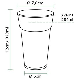 Plastikbecher Transparent PP 375ml Ø8,0cm (74 Stück)