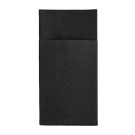 Bestecktaschen Airlaid Schwarz 40x40cm (480 Stück)