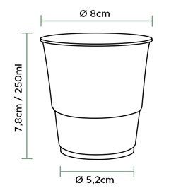 Bio-Becher aus PLA Transparent 250ml (50 Stück)